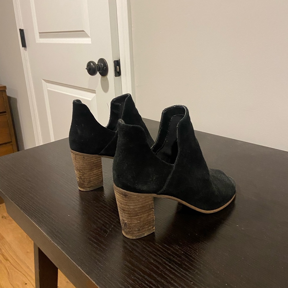 Steve Madden Open Toe Booties - black